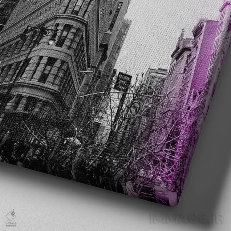 تابلو هنر پاپ نیویورک فلتآیرون اثر آن هادک - نمای نزدیک بافت بوم