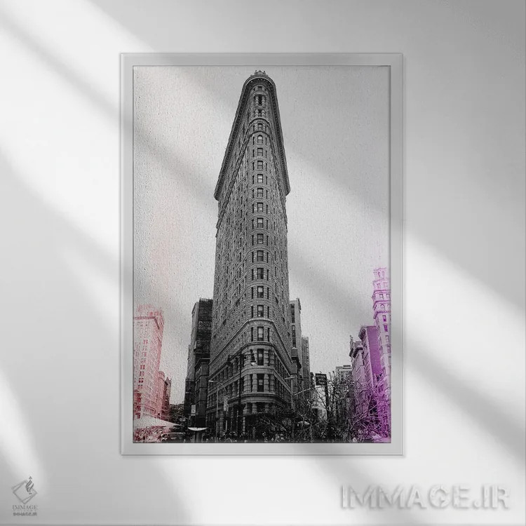 تابلو هنر پاپ نیویورک فلتآیرون اثر آن هادک - نمای قابدار سفید