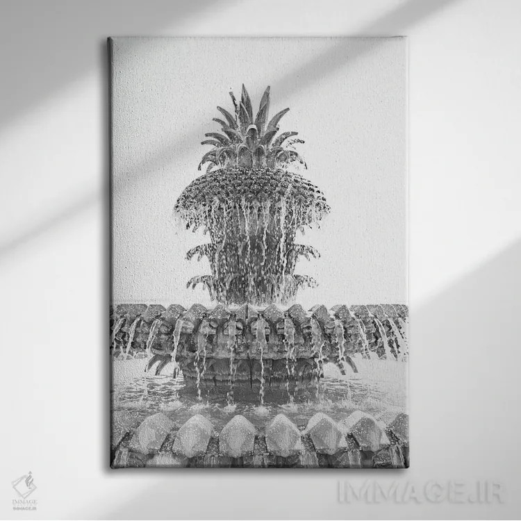 تابلو فواره آناناس X چارلستون کارولینای جنوبی اثر آن هادک - نمای روبهرو روی دیوار