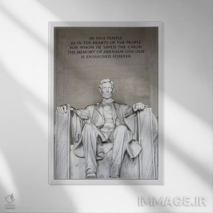 تابلو یادبود لینکلن ۱ اثر آن هادک - نمای قابدار سفید