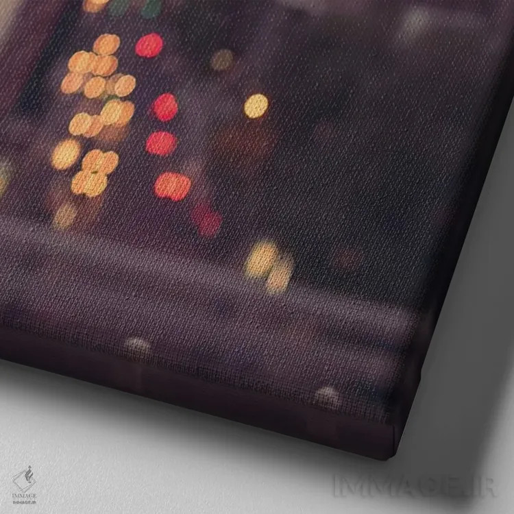 تابلو ساعت طلایی منهتن اثر آن هادک - نمای نزدیک بافت بوم