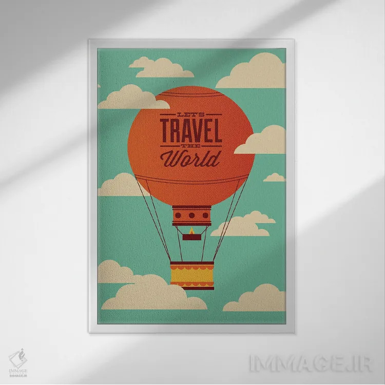 تابلو سفر به دور دنیا اثر برگر بولت - نمای قابدار سفید