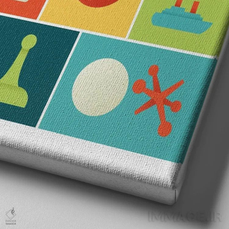 تابلو بازیهای کلاسیک رایانهای اثر برگر بولت - نمای نزدیک بافت بوم