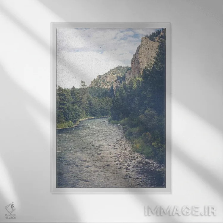 تابلو طبیعت وحشی مونتانا اثر آن هادک - نمای قابدار سفید