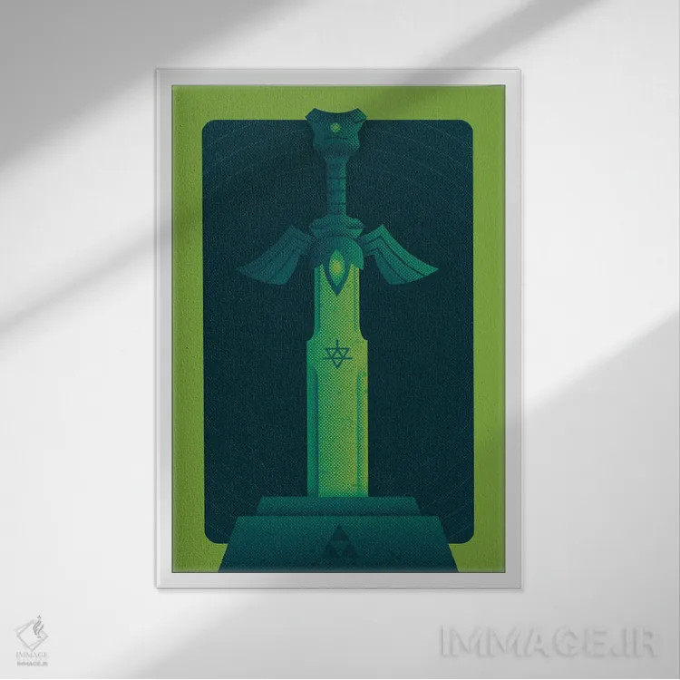 تابلو شمشیر قهرمانان اثر برگر بولت - نمای قابدار سفید