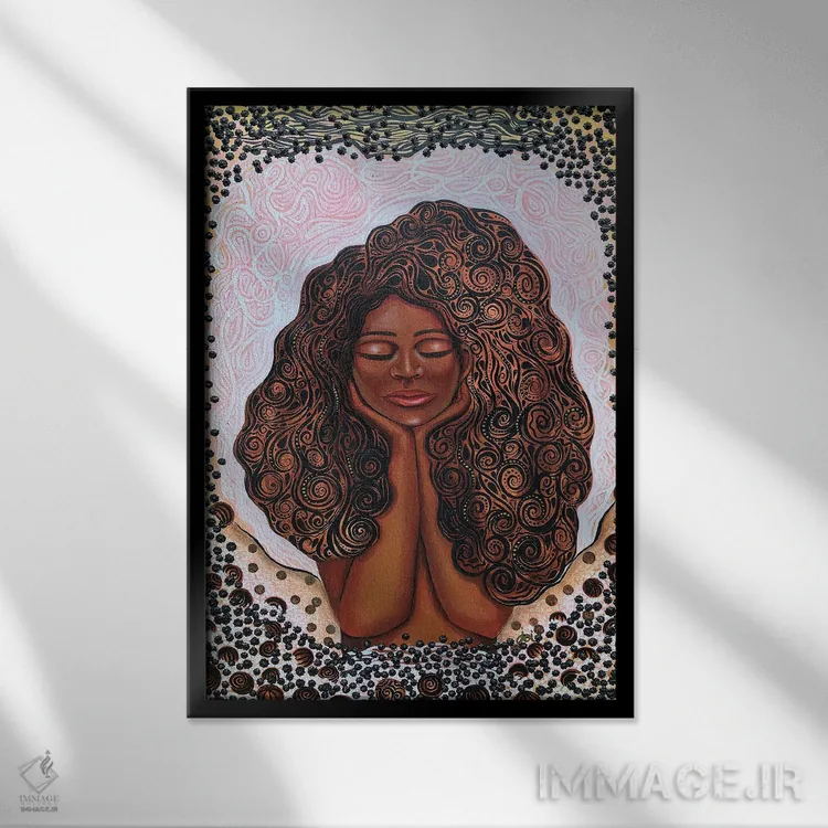 تابلو شادی اثر اشلی جوی - نمای قابدار مشکی