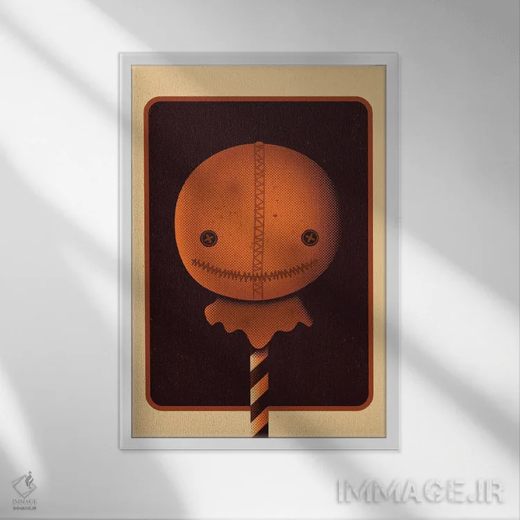 تابلو سم پاپ (احتمالاً نام کاراکتر یا برند) اثر برگر بولت - نمای قابدار سفید