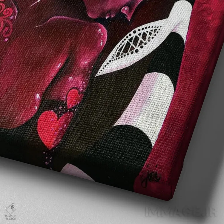 تابلو معصومیت عشق اثر اشلی جوی - نمای نزدیک بافت بوم