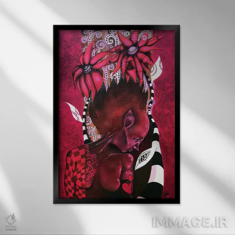 تابلو معصومیت عشق اثر اشلی جوی - نمای قابدار مشکی