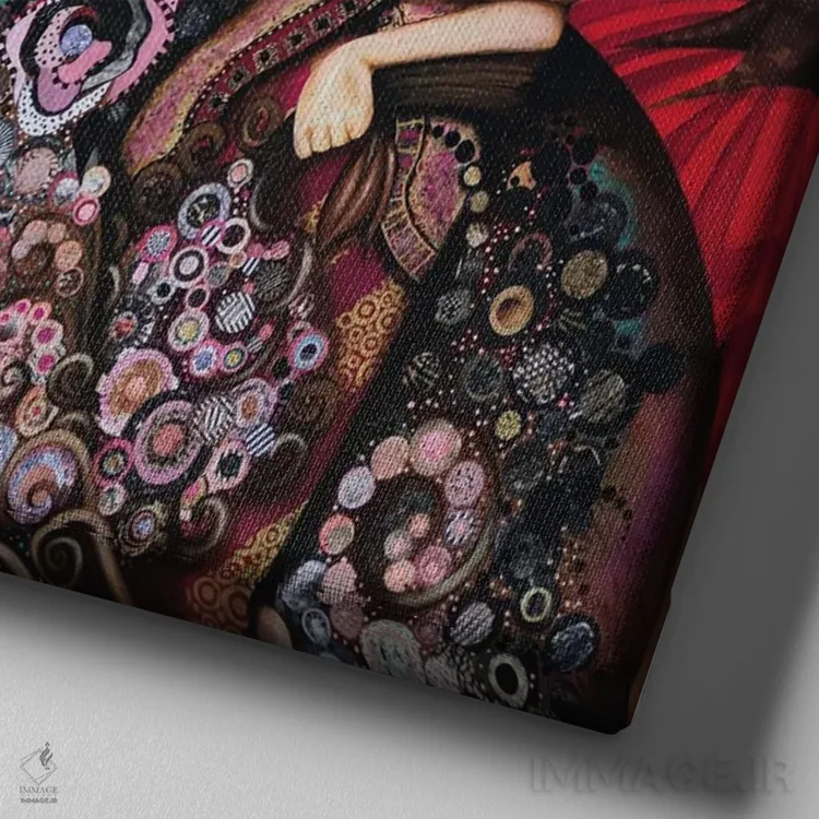 تابلو شکوفه دادن اثر اشلی جوی - نمای نزدیک بافت بوم