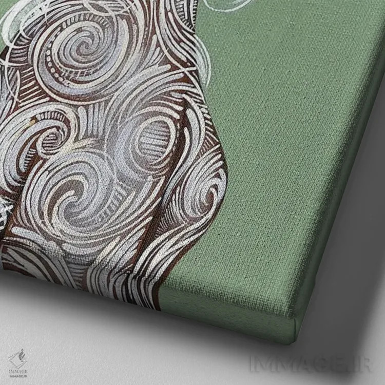 تابلو پنبه تابیده شده اثر اشلی جوی - نمای نزدیک بافت بوم