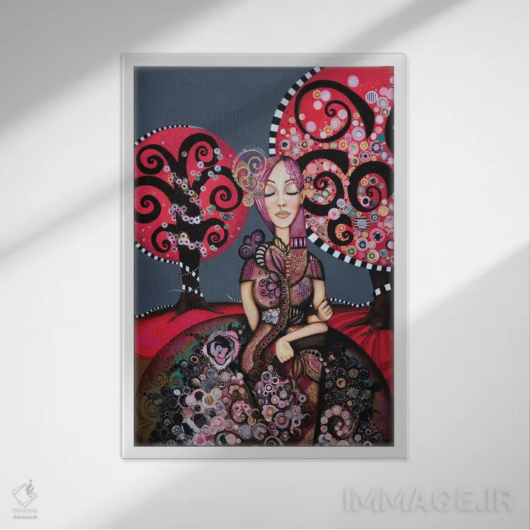 تابلو شکوفه دادن اثر اشلی جوی - نمای قابدار سفید