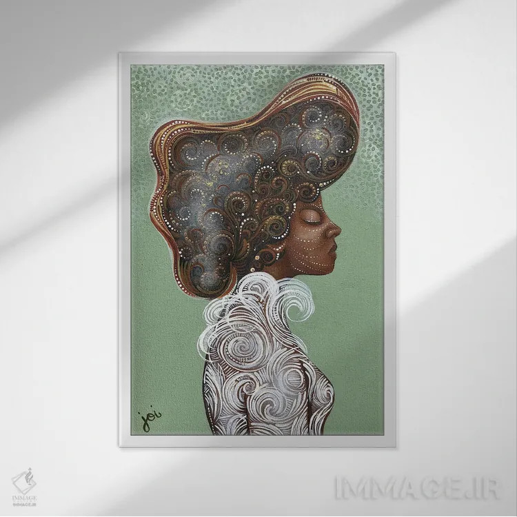 تابلو پنبه تابیده شده اثر اشلی جوی - نمای قابدار سفید