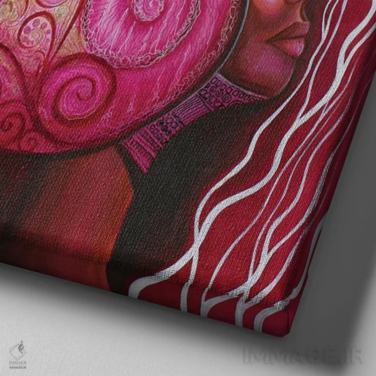 تابلو اویا، زن جنگجو (اویا الهه آفریقایی) اثر اشلی جوی - نمای نزدیک بافت بوم