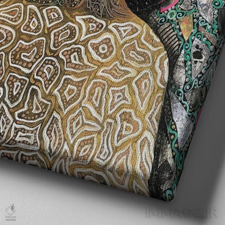 تابلو ماه نو (اوج ماه در آسمان) اثر اشلی جوی - نمای نزدیک بافت بوم