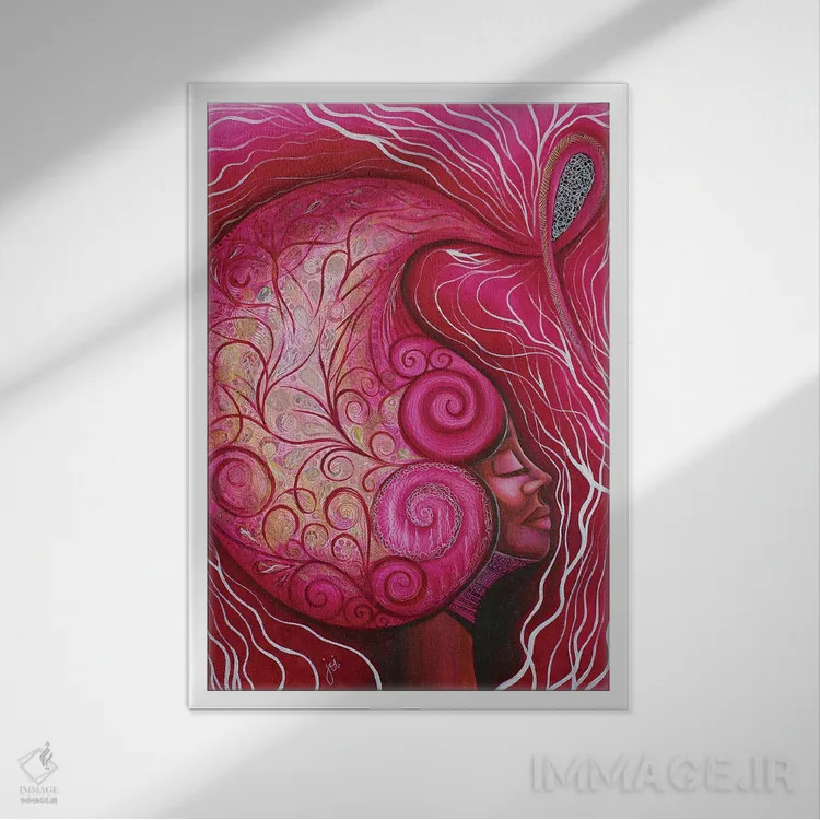 تابلو اویا، زن جنگجو (اویا الهه آفریقایی) اثر اشلی جوی - نمای قابدار سفید