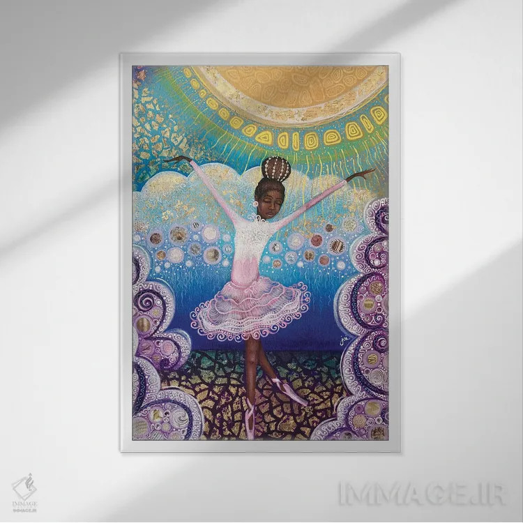 تابلو آسمان حد نهایی است (هیچ حد و مرزی وجود ندارد) اثر اشلی جوی - نمای قابدار سفید