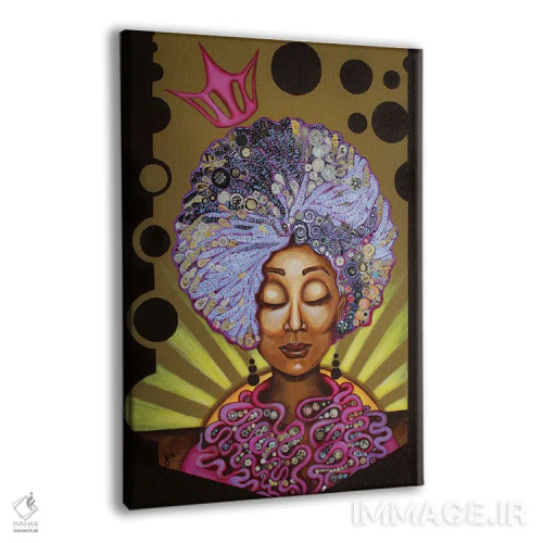 تابلو تاجدار با موهای فر اثر اشلی جوی - نمای پرسپکتیو محصول