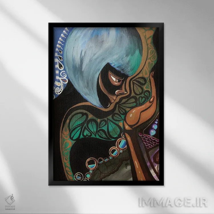 تابلو مادر طبیعت اثر اشلی جوی - نمای قابدار مشکی