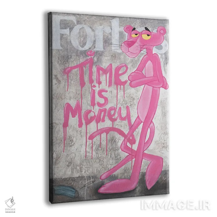 تابلو پلنگ صورتی اثر آرتاش هاکوبیان - نمای پرسپکتیو محصول