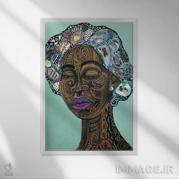 تابلو خانم لورتا اثر اشلی جوی - نمای قابدار سفید