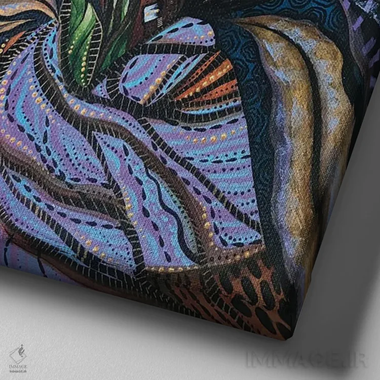 تابلو هریت زیر پرده شب اثر اشلی جوی - نمای نزدیک بافت بوم