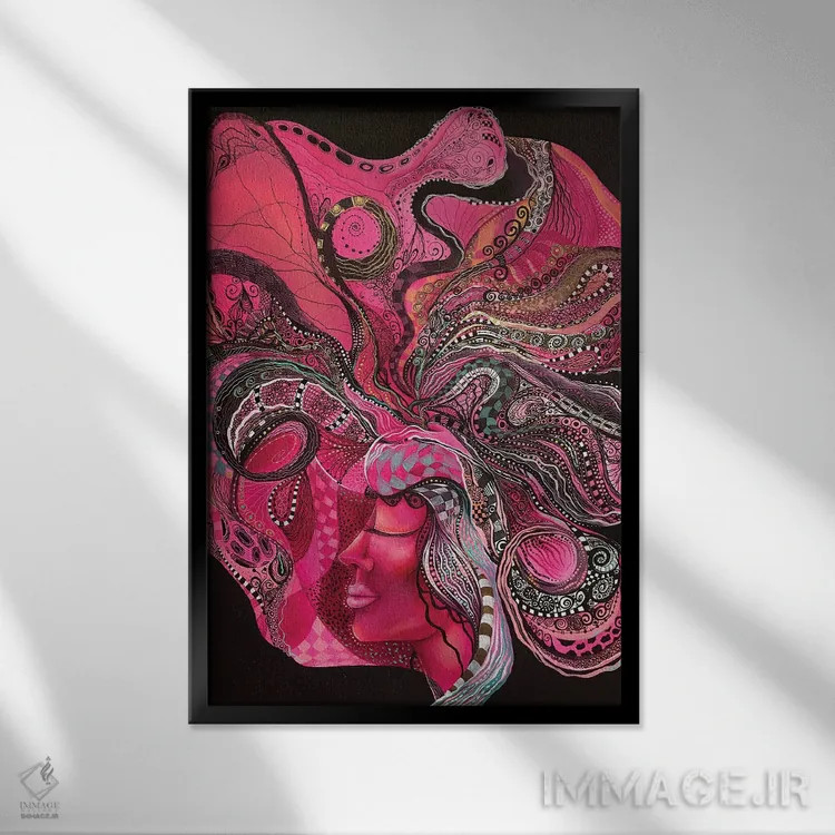 تابلو آرامش اثر اشلی جوی - نمای قابدار مشکی