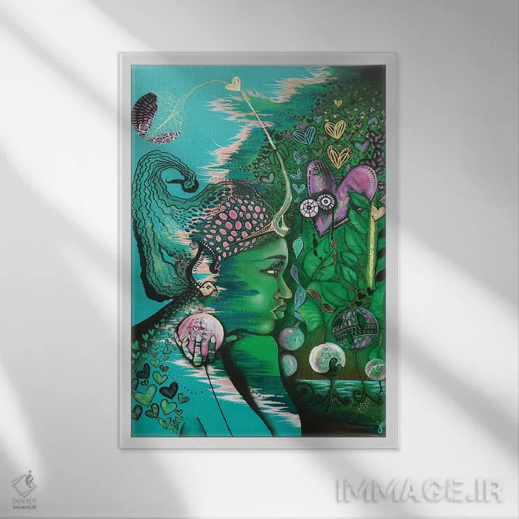 تابلو ملکه دلها اثر اشلی جوی - نمای قابدار سفید