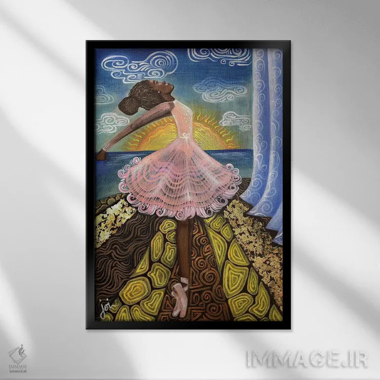 تابلو پیش از بالا رفتن پرده (قبل از آغاز نمایش) اثر اشلی جوی - نمای قابدار مشکی