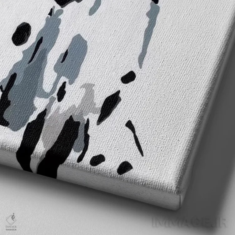 تابلو وینی یکم (یقه آبی) (اسم حیوان/عروسک) اثر جولی احمد - نمای نزدیک بافت بوم