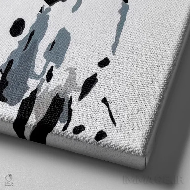 تابلو وینی دوم (یقه صورتی) اثر جولی احمد - نمای نزدیک بافت بوم