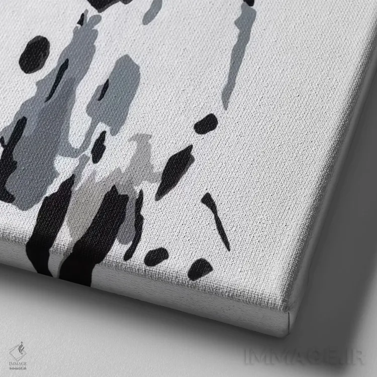 تابلو وینی چهارم (یقه قرمز) اثر جولی احمد - نمای نزدیک بافت بوم