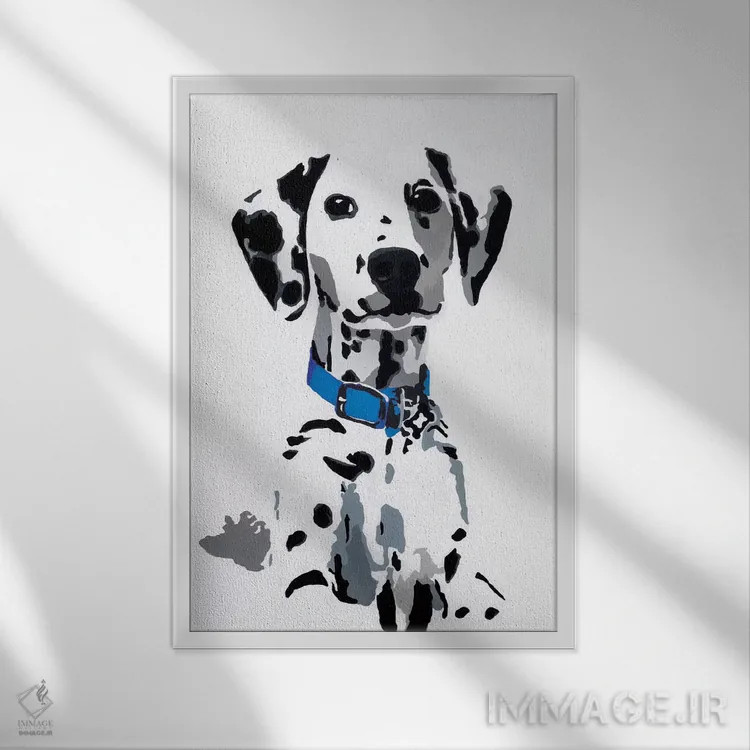 تابلو وینی یکم (یقه آبی) (اسم حیوان/عروسک) اثر جولی احمد - نمای قابدار سفید