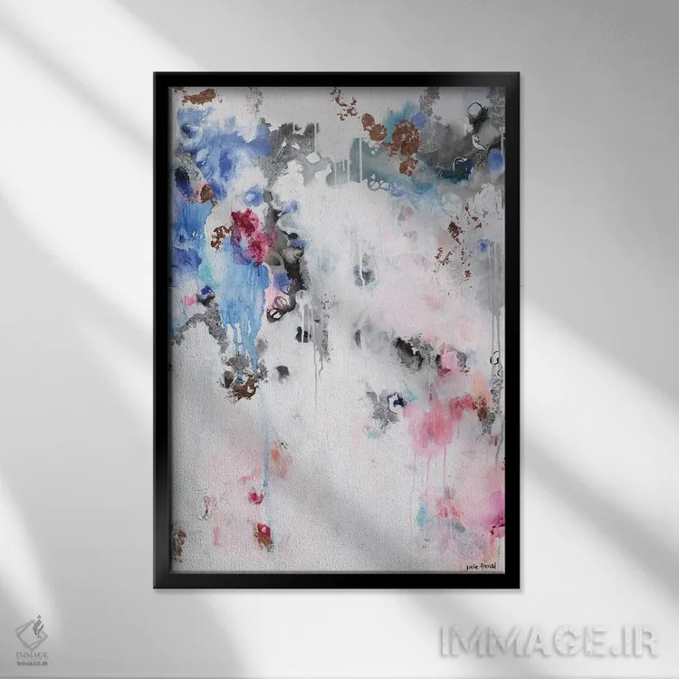 تابلو نورانی با ستارگان اثر جولی احمد - نمای قابدار مشکی