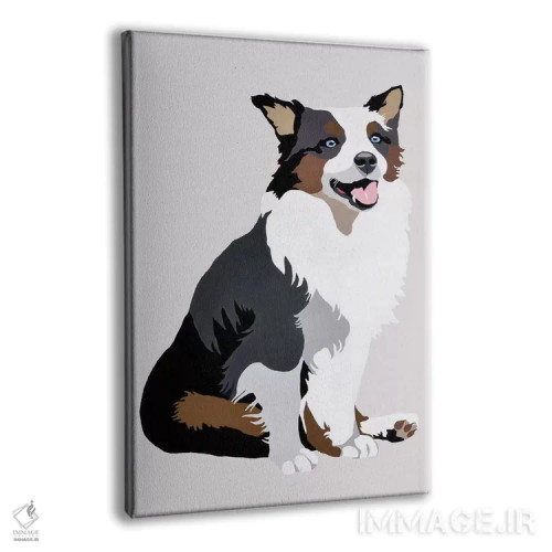 تابلو واقواق روی زمینه خاکستری اثر جولی احمد - نمای پرسپکتیو محصول