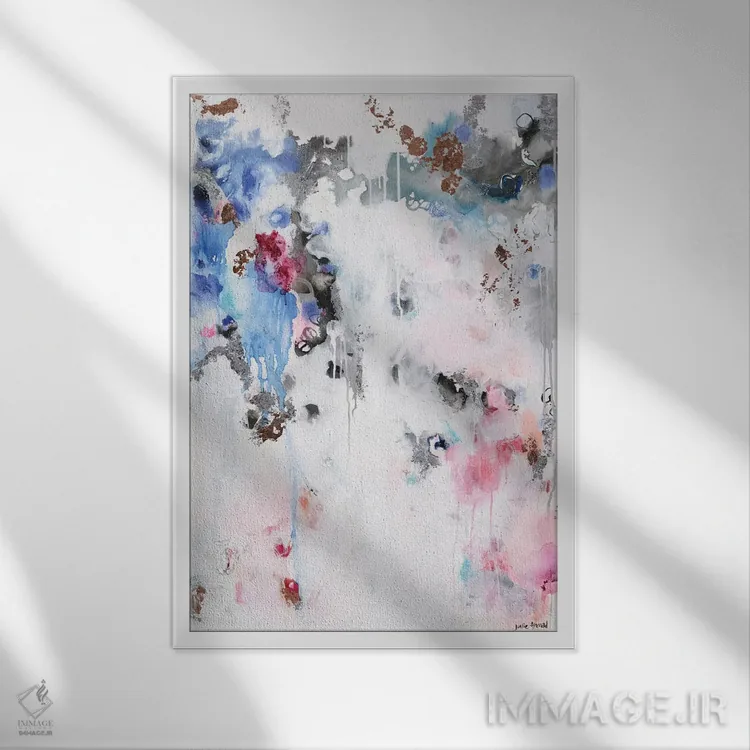 تابلو نورانی با ستارگان اثر جولی احمد - نمای قابدار سفید