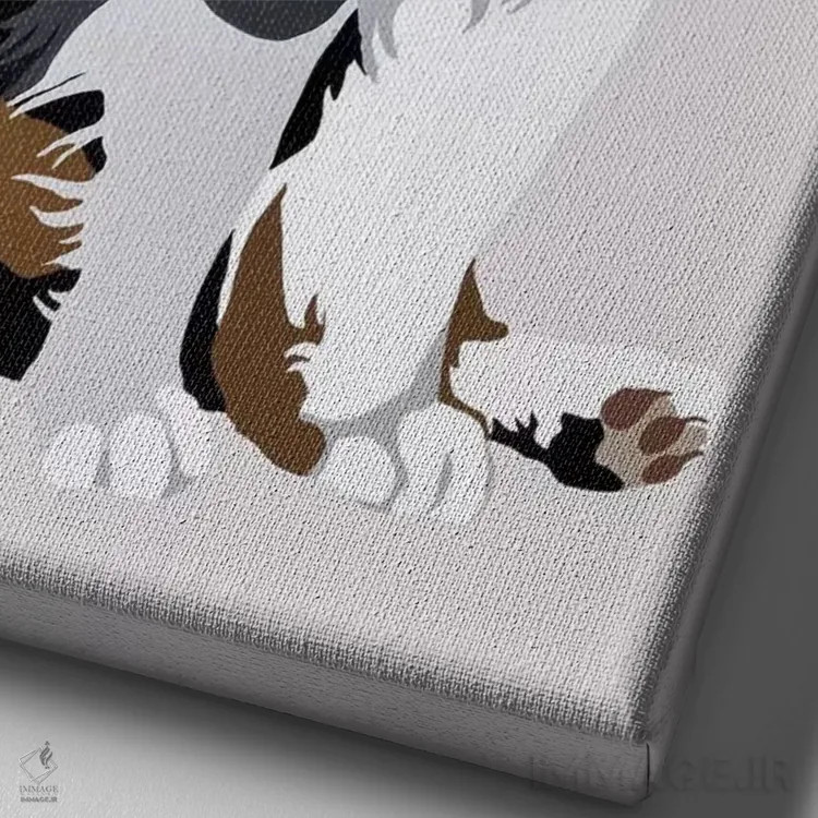 تابلو واقواق روی زمینه خاکستری اثر جولی احمد - نمای نزدیک بافت بوم