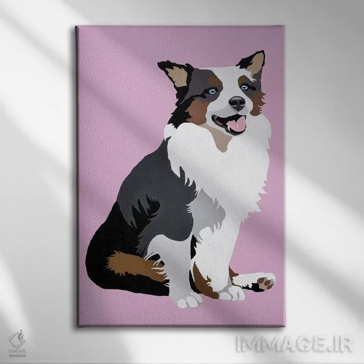 تابلو واقواق روی اسطوخودوس اثر جولی احمد - نمای روبهرو روی دیوار