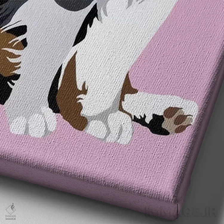 تابلو واقواق روی اسطوخودوس اثر جولی احمد - نمای نزدیک بافت بوم