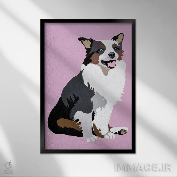 تابلو واقواق روی اسطوخودوس اثر جولی احمد - نمای قابدار مشکی