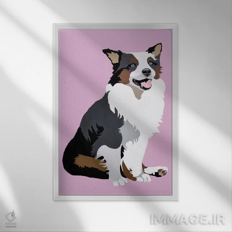 تابلو واقواق روی اسطوخودوس اثر جولی احمد - نمای قابدار سفید