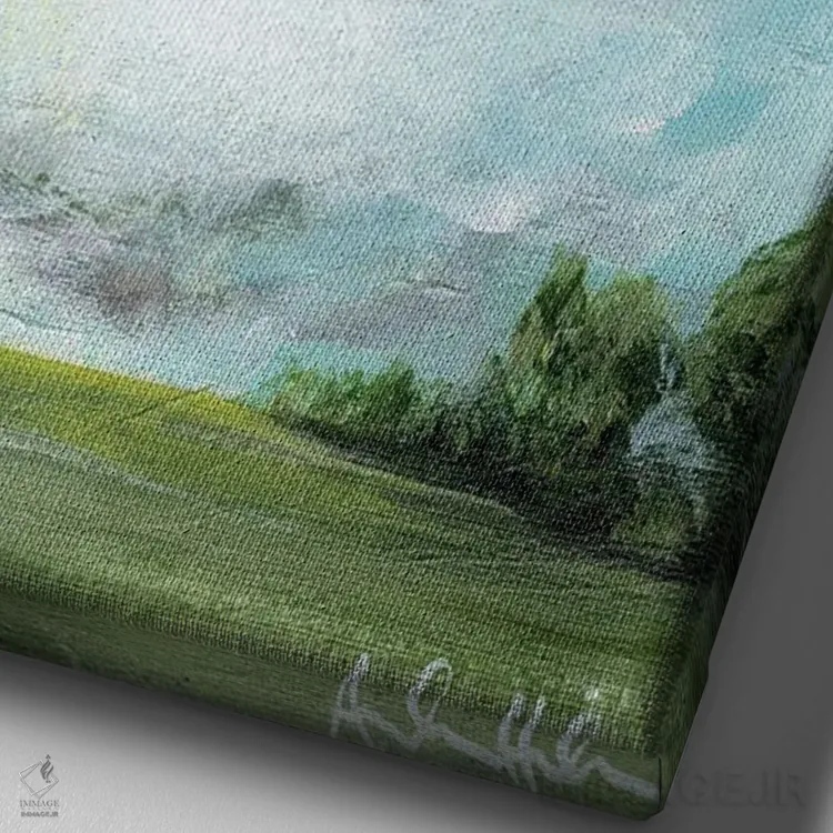 تابلو خیالبافی در روز اثر آماندا هیلبرن - نمای نزدیک بافت بوم