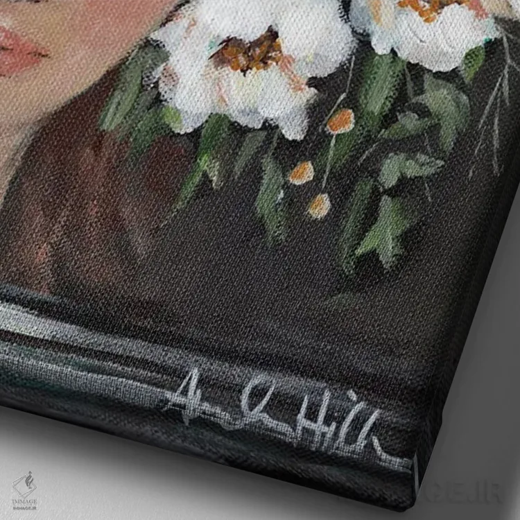 تابلو آفتابگردان برای تو اثر آماندا هیلبرن - نمای نزدیک بافت بوم