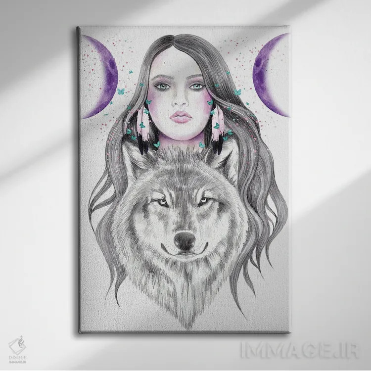 تابلو ماه و ماه اثر آندریا هرنیاک - نمای روبهرو روی دیوار