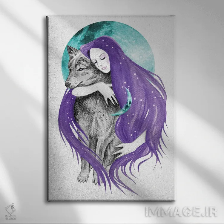 تابلو خیالپرداز نیمهشب اثر آندریا هرنیاک - نمای روبهرو روی دیوار