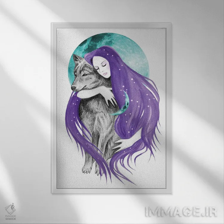 تابلو خیالپرداز نیمهشب اثر آندریا هرنیاک - نمای قابدار سفید