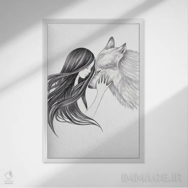 تابلو عشق اثر آندریا هرنیاک - نمای قابدار سفید