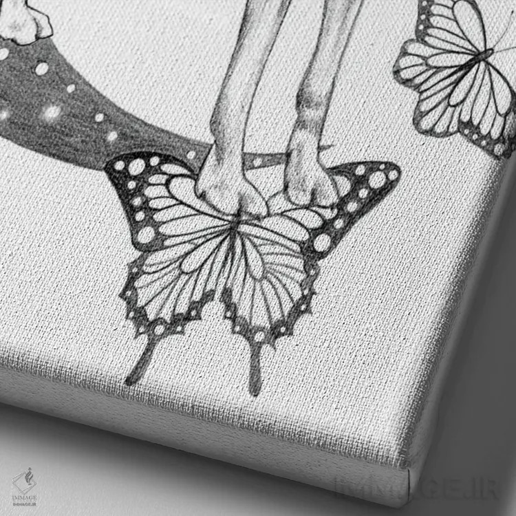 تابلو ماه نقرهای اثر آندریا هرنیاک - نمای نزدیک بافت بوم