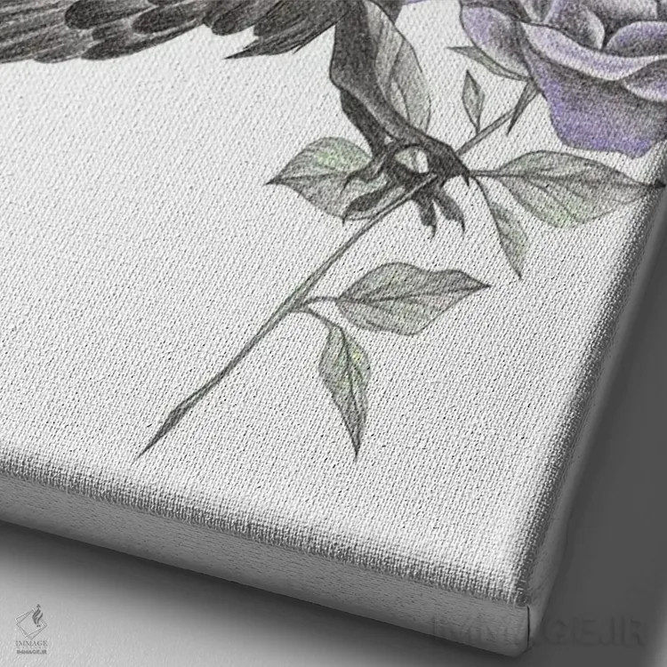 تابلو ماه کلاغ اثر آندریا هرنیاک - نمای نزدیک بافت بوم