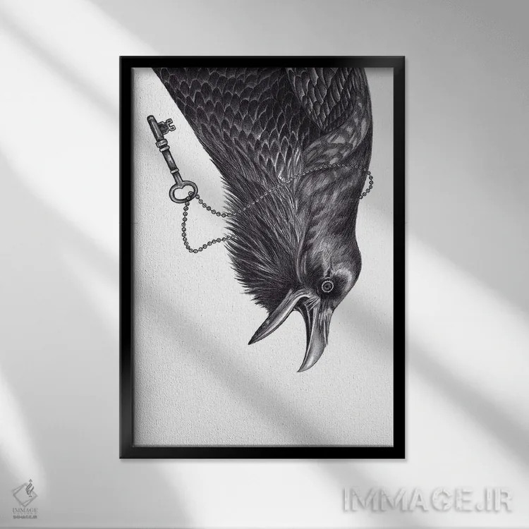 تابلو کلید اسرارآمیز اثر آندریا هرنیاک - نمای قابدار مشکی